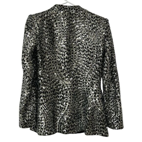 Zara Black and White Textured Blazer - Picture 5 of 8
